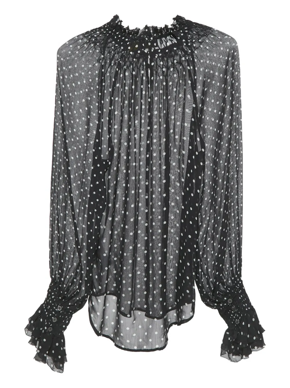 Polo Ralph Lauren Vintage polka-dot chiffon blouse - Nero