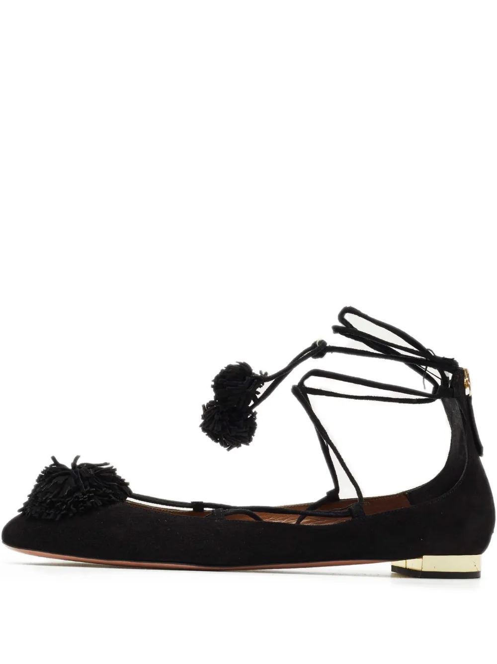 Aquazzura Sunshine tassel flat pumps - Schwarz