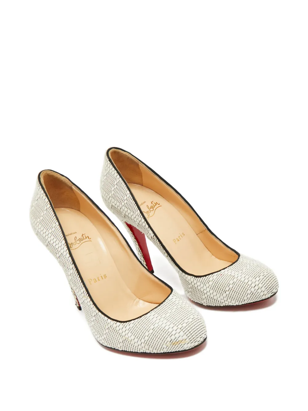 Christian Louboutin Pre-Owned woven round-toe pumps - Wit