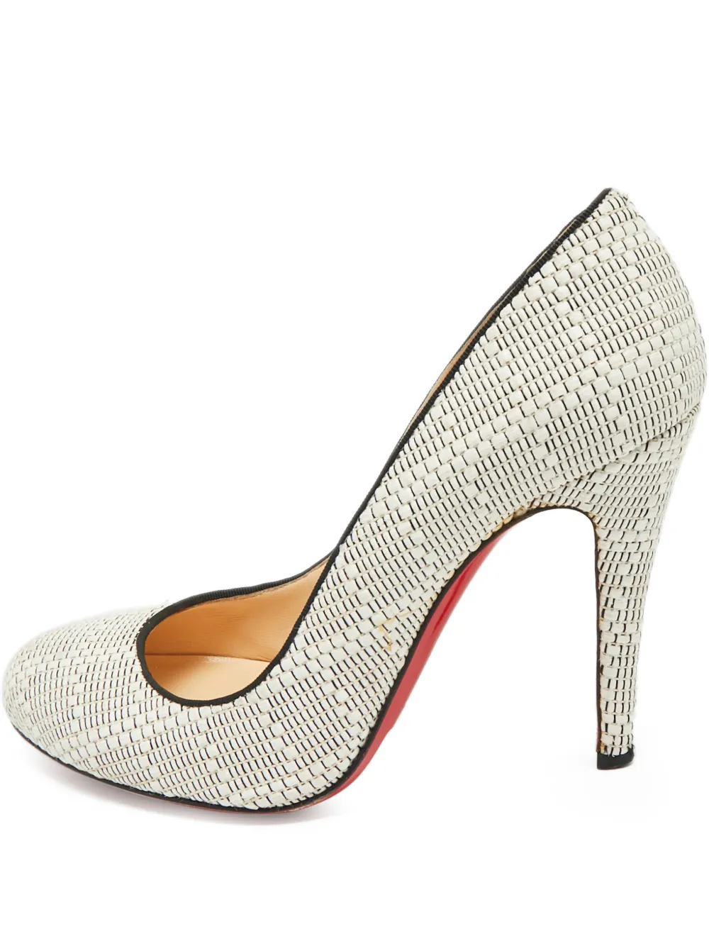 Christian Louboutin Pre-Owned woven round-toe pumps - Weiß