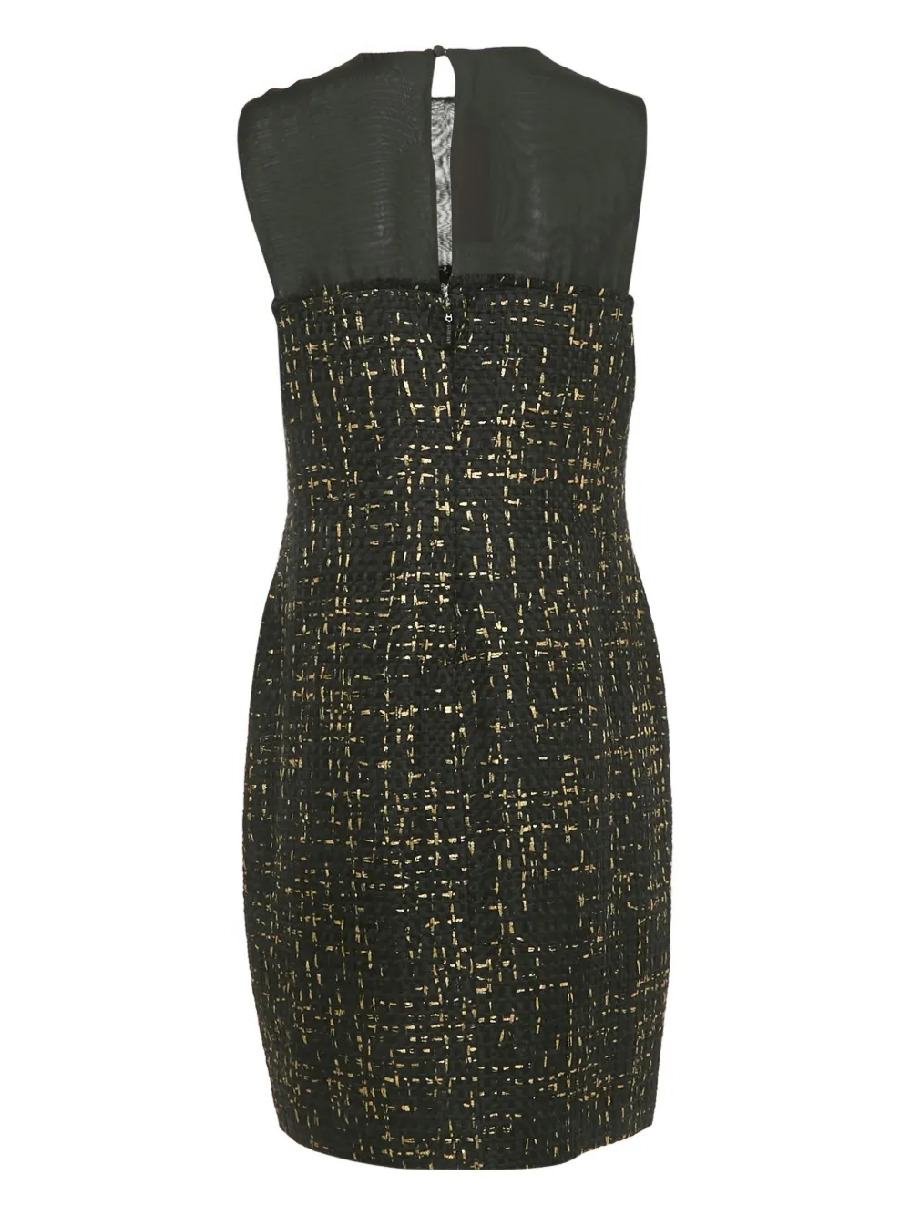 Carolina Herrera Vintage tweed sleeveless maxi dress - Zwart