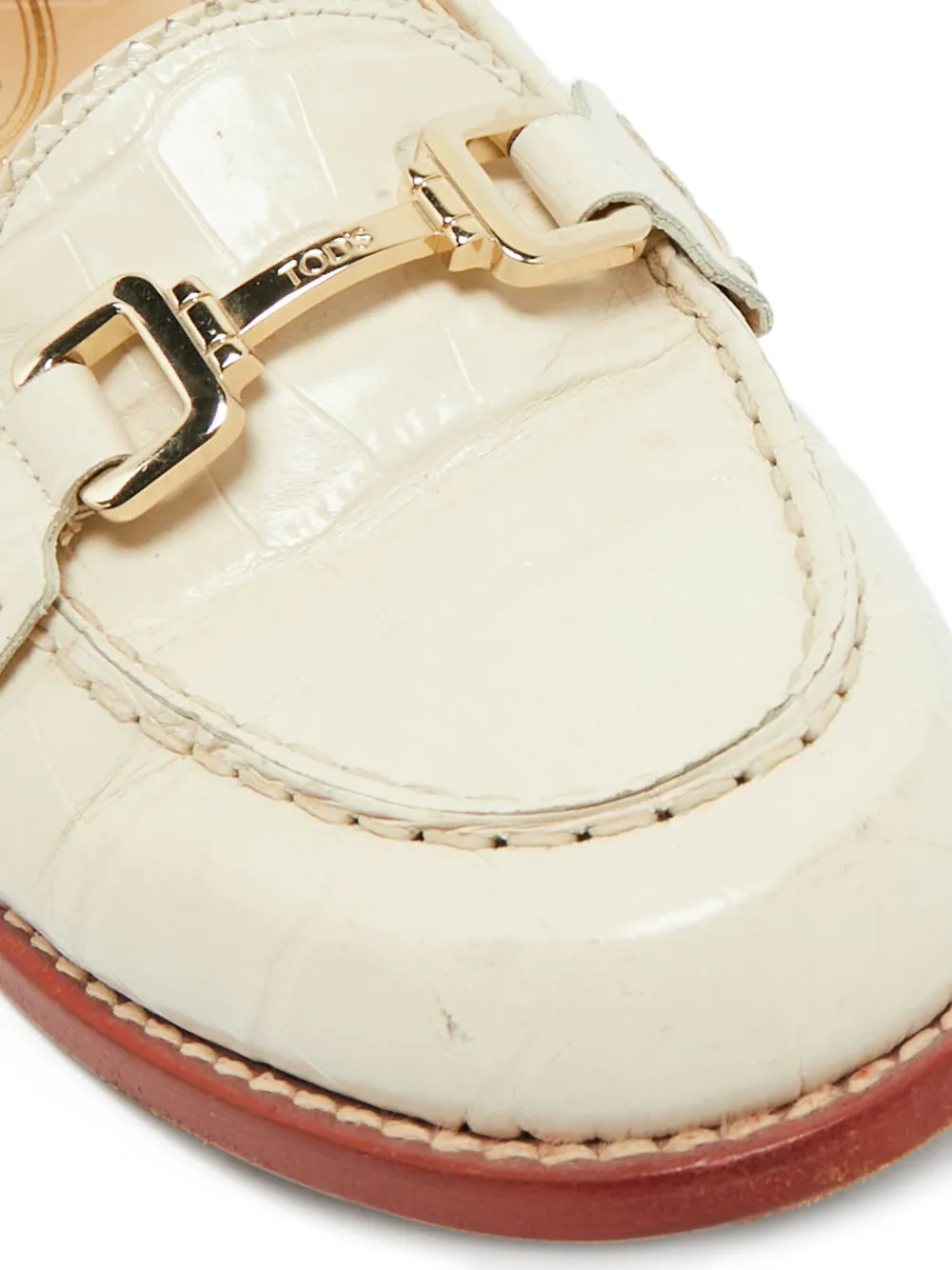 Tod's Vintage embossed-leather loafers - Beige