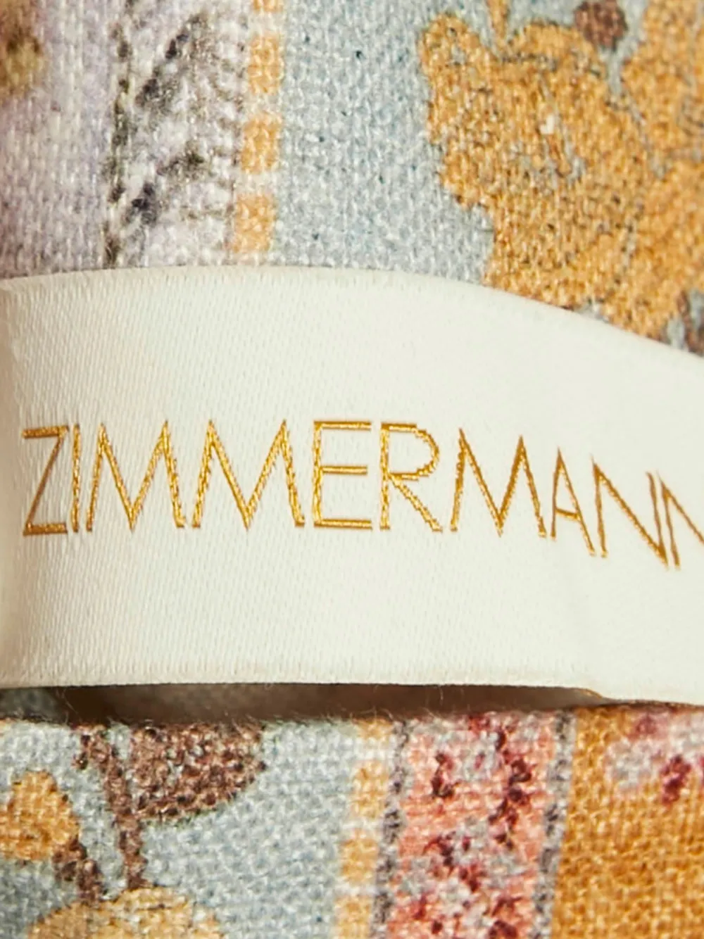 Pre-owned Zimmermann Floral Linen Mini Dress In Neutral