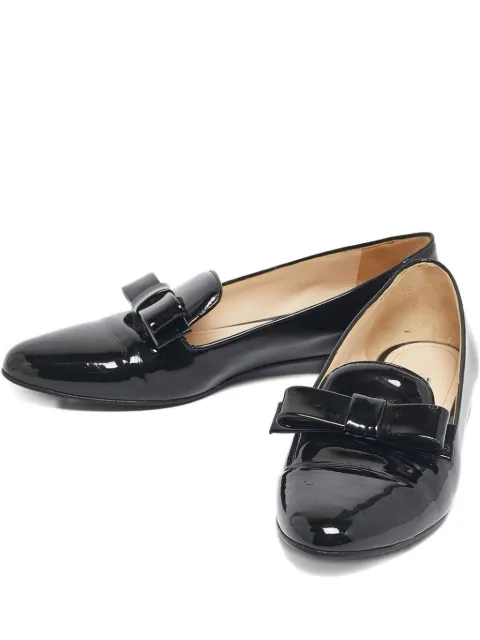 Prada Pre-Owned bow-detail slip-on loafers 