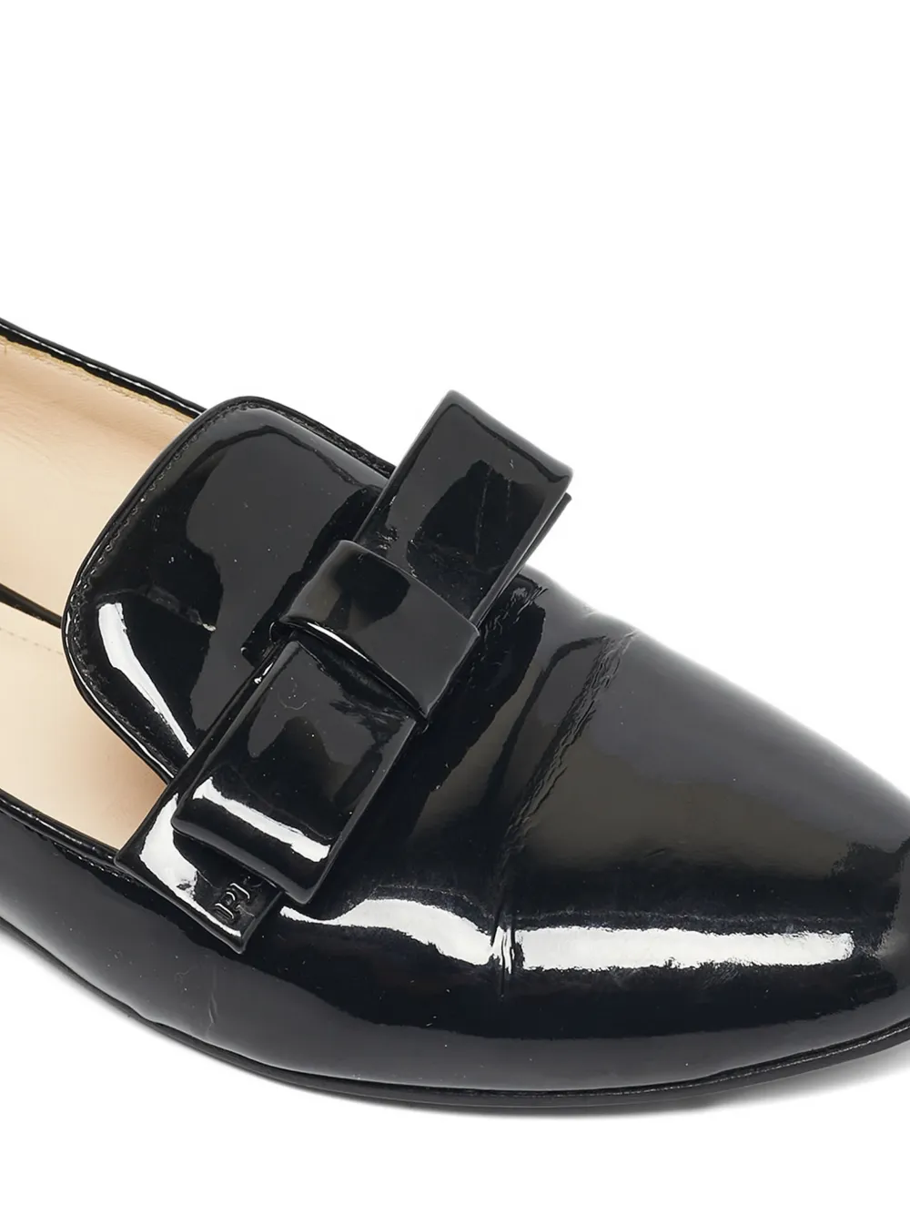 PRADA Pre-owned Bow-detail Slip-on Loafers In Black