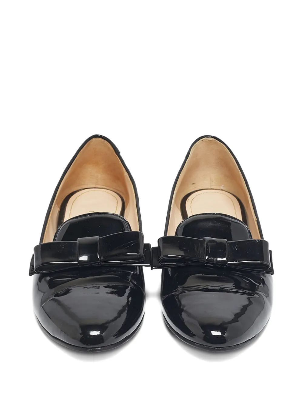 PRADA Pre-owned Bow-detail Slip-on Loafers In Black