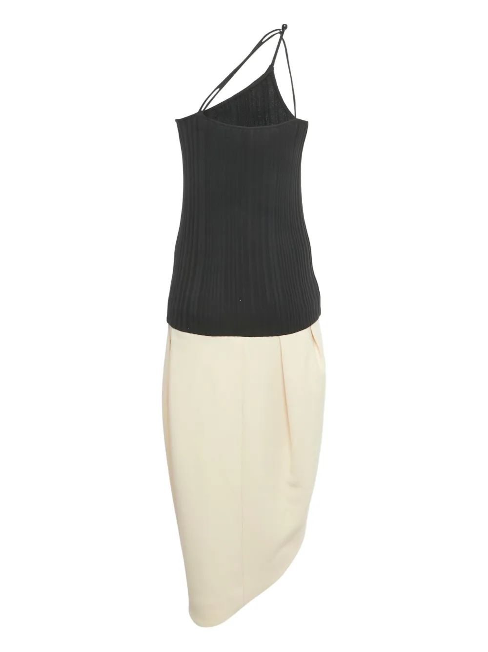 Jacquemus Pre-Owned asymmetric knit midi dress - Zwart