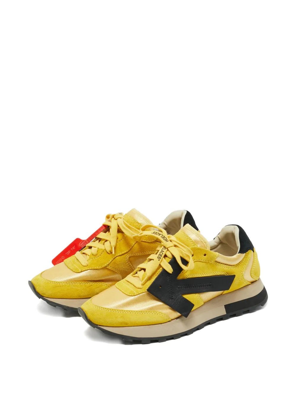 Off-White Pre-Owned HG Runner suede sneakers - Geel