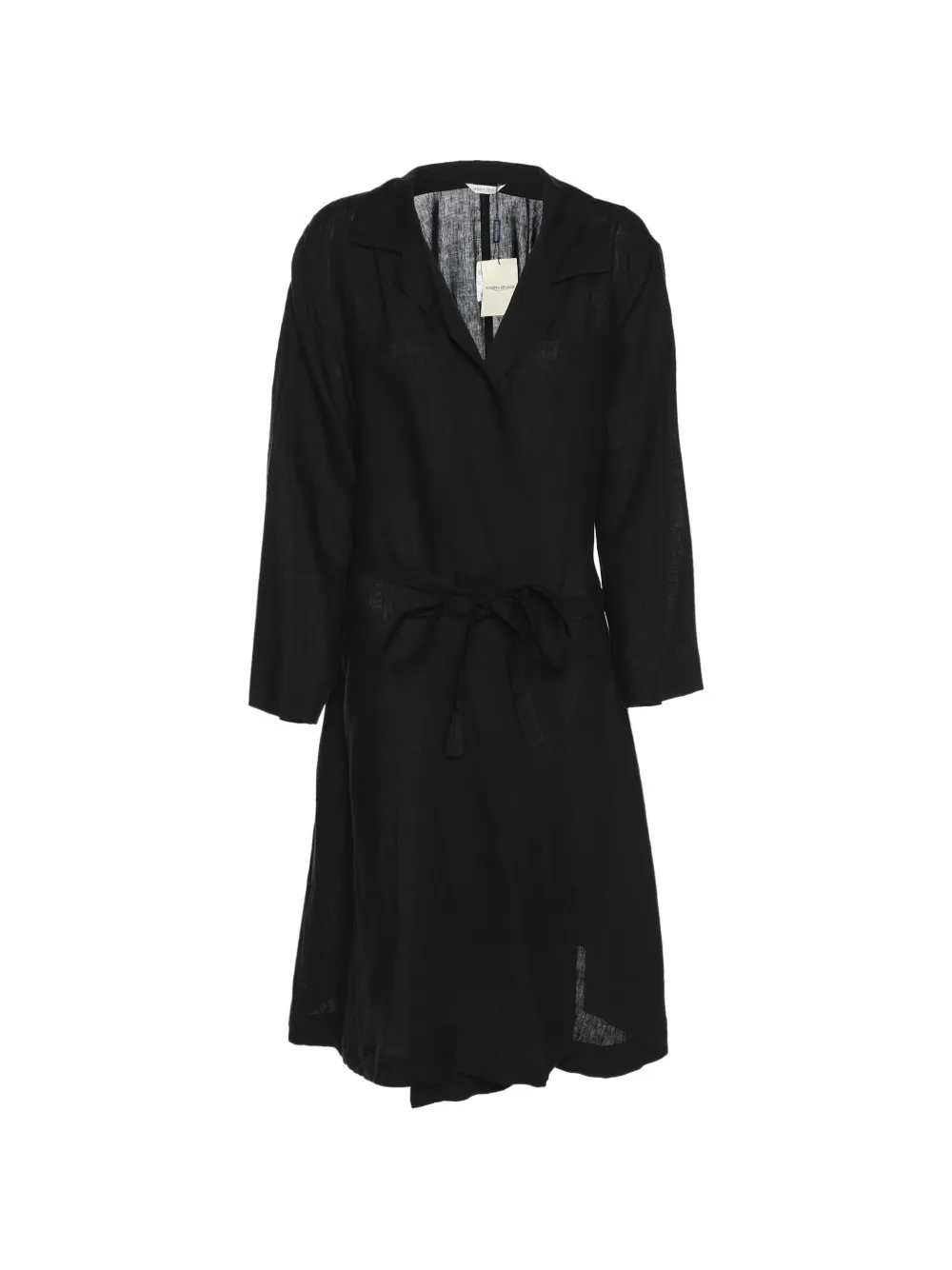 Marina Rinaldi linen belted waist dress - Nero