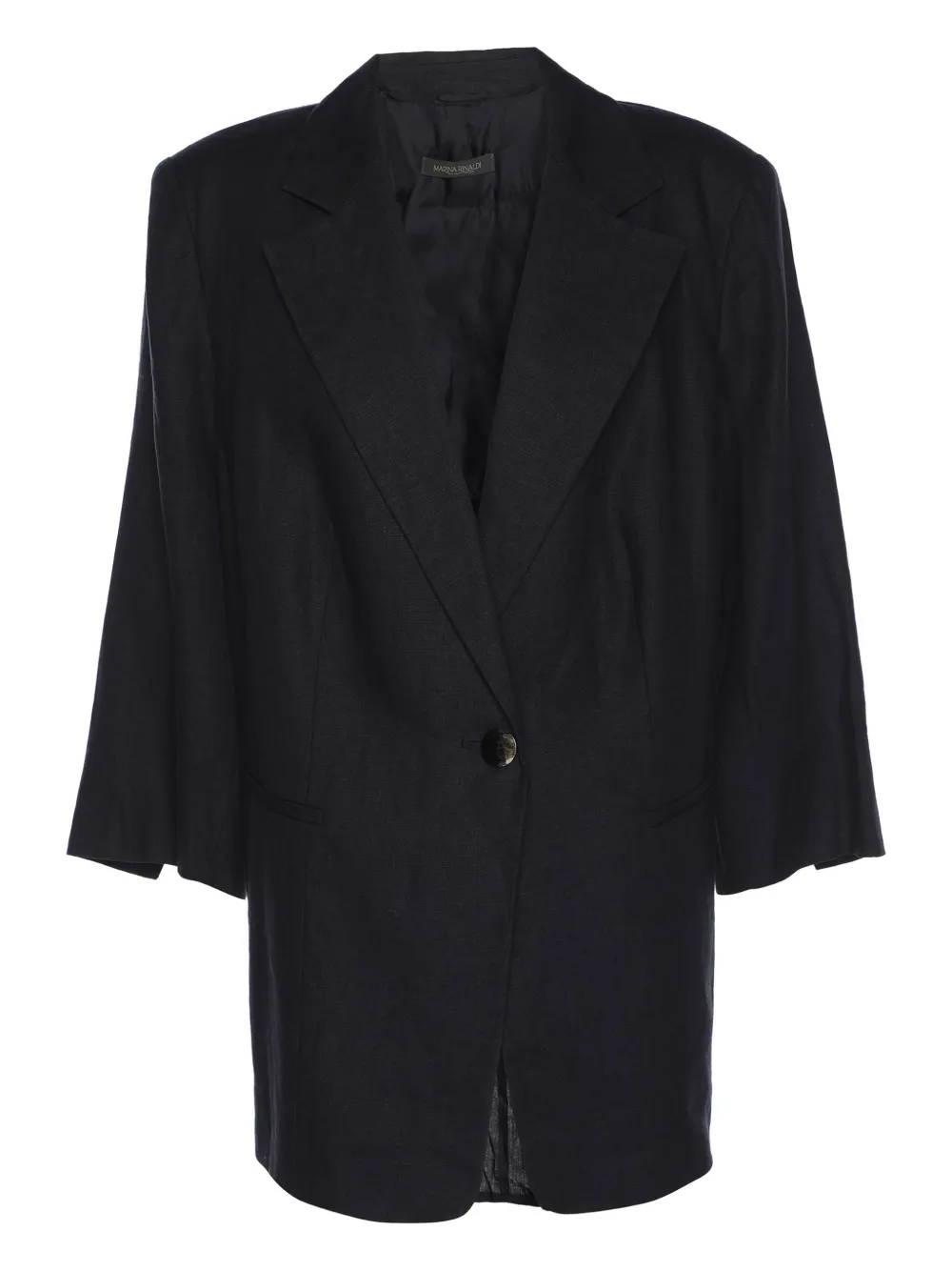 Marina Rinaldi single-breasted linen blazer - Blu