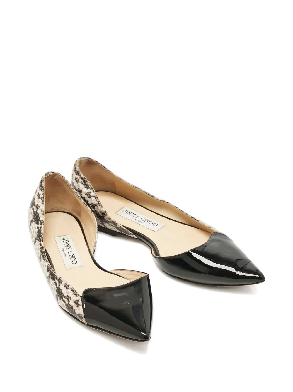 Jimmy Choo Pre-Owned python-embossed pointed flat pumps | Image 2