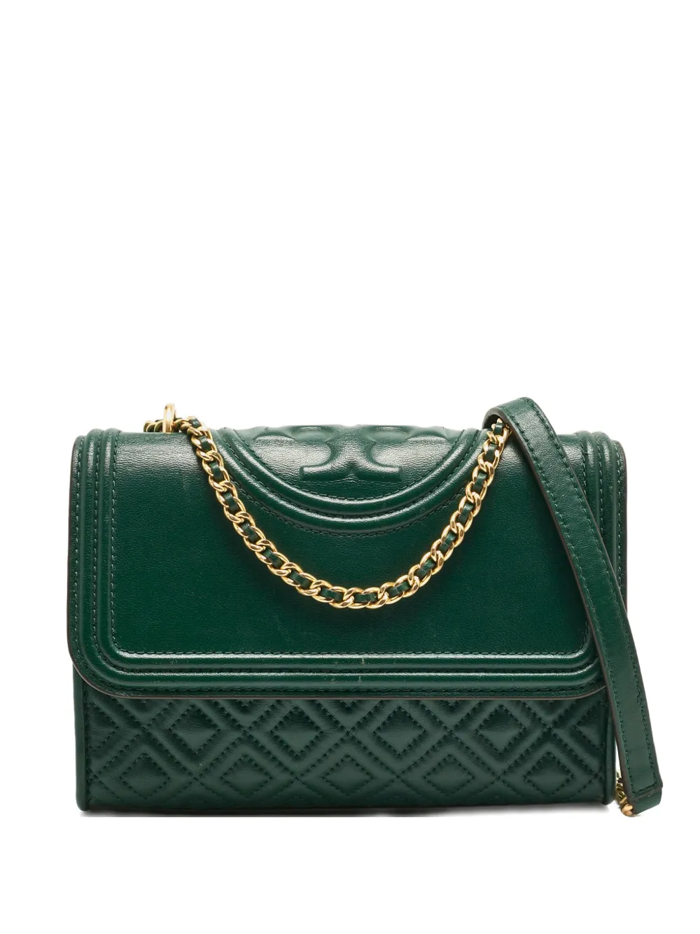 Tory Burch Borsa a spalla Fleming piccola - Verde