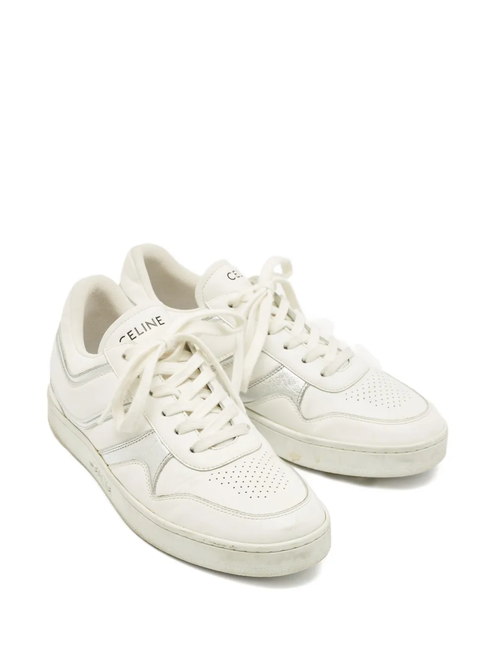 Celine Pre-Owned white metallic-accent sneakers - Wit