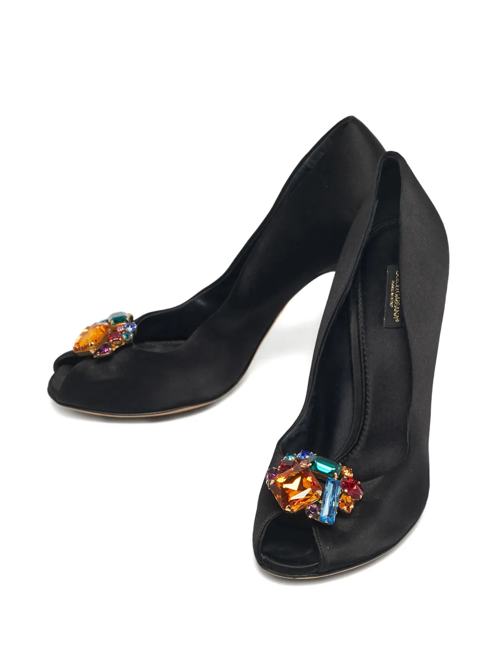 Dolce & Gabbana Pre-Owned embellished open-toe pumps - Zwart