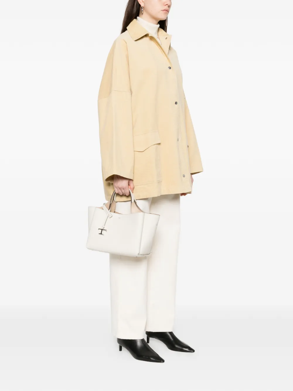 Tod's logo-charm mini tote bag - Wit