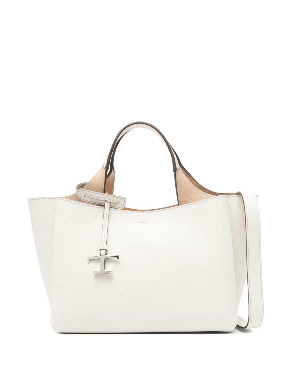 Tod's logo-charm mini tote bag - Bianco