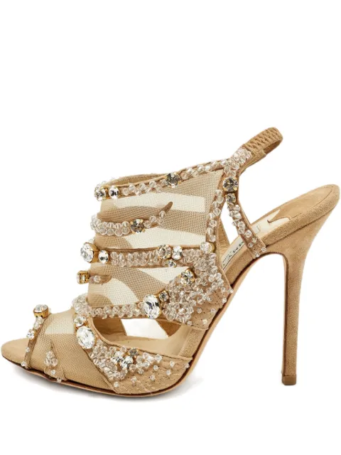 Jimmy Choo Pre-Owned crystal-embelished slingback sandals