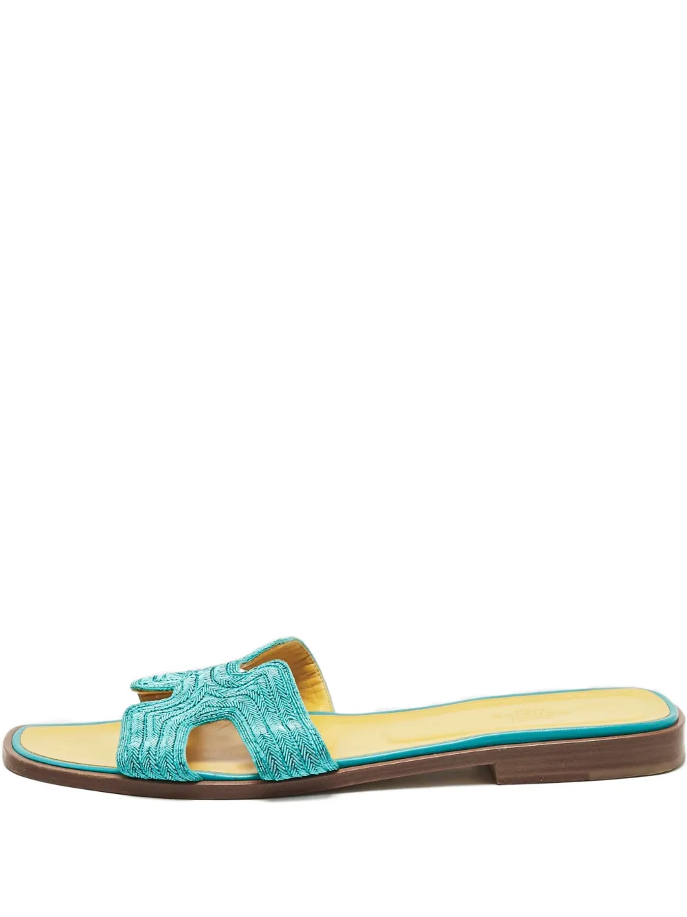 Hermès Pre-Owned Oran twisted-effect flat sandals | Yellow | Image 1
