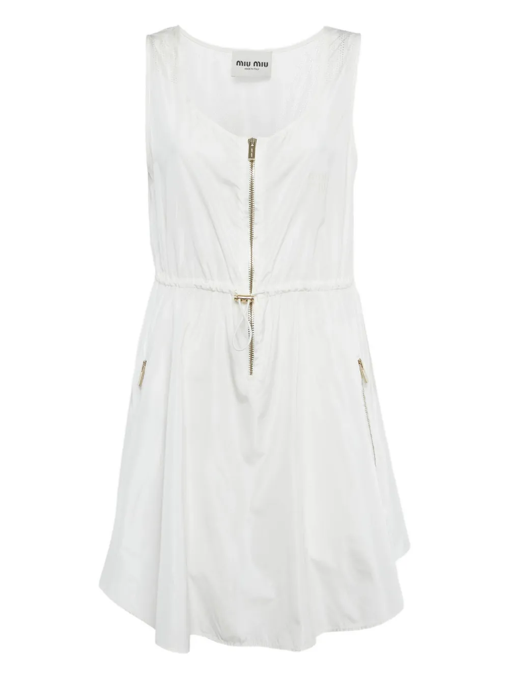 Miu Miu Pre-Owned zip sleeveless mini dress - Bianco