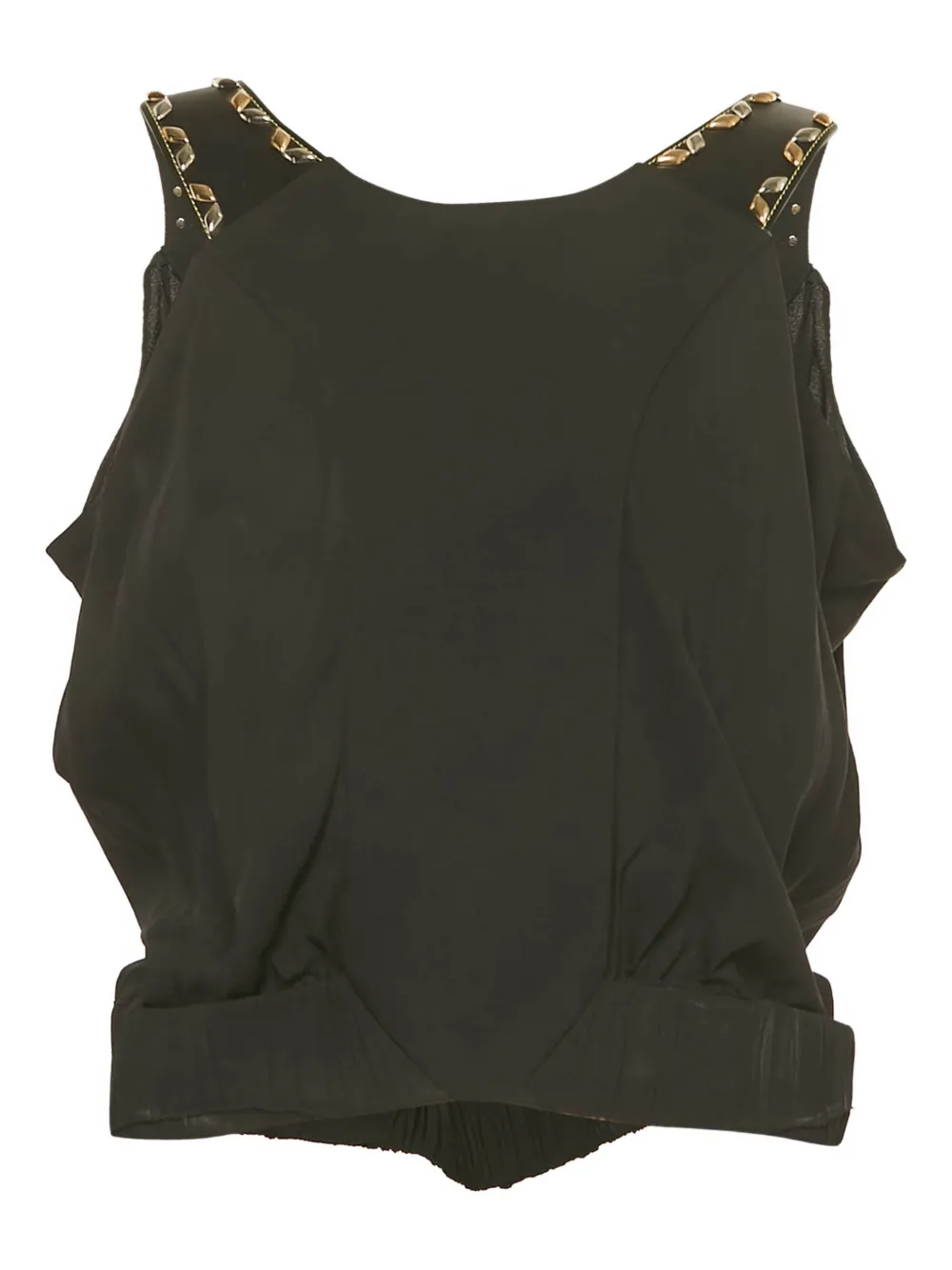 Pre-owned Louis Vuitton Stud-embellishment Top In Black