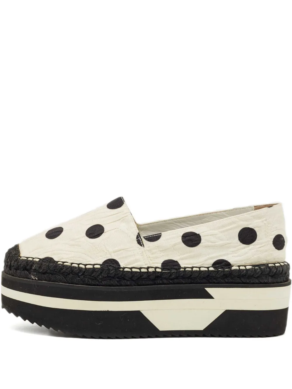 Pre-owned Dolce & Gabbana Polka-dot Platform Espadrilles In Neutral
