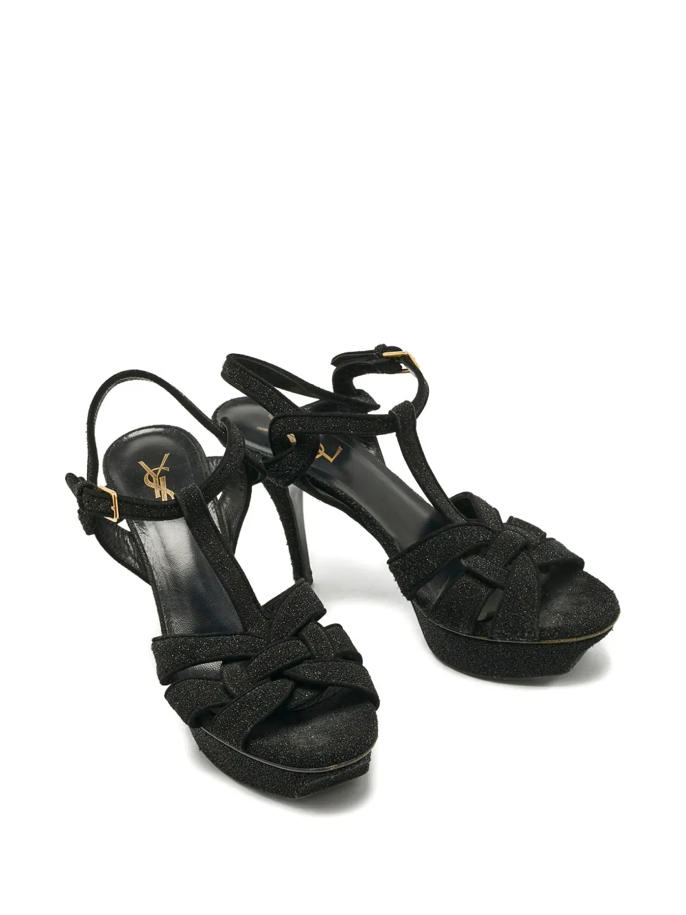 Saint Laurent Pre-Owned Tribute platform sandals - Zwart