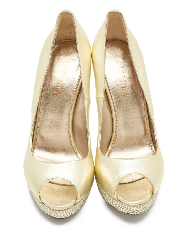 LETICIA レチシア　O-VALLETTA(Gold) Le Silla crystal-embellished Platform Sandals | Gold | FARFETCH CA