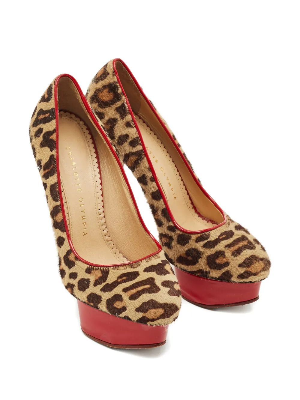 Charlotte Olympia Polly leopard-print heeled pumps - Bruin