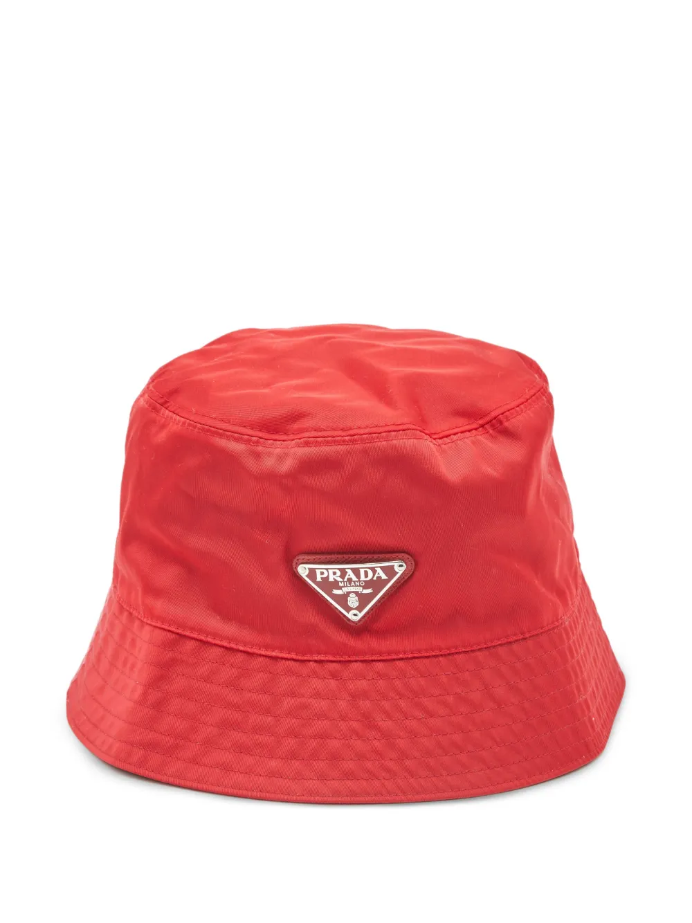 Prada Pre-Owned logo-detail bucket hat - Rosso