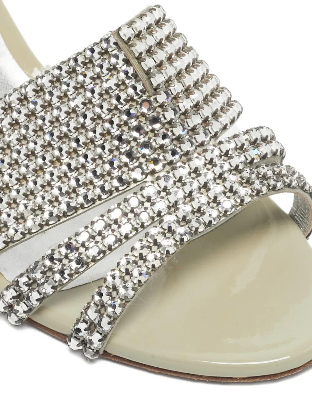 Pre-owned Gina Embellished Sandals In Neutral