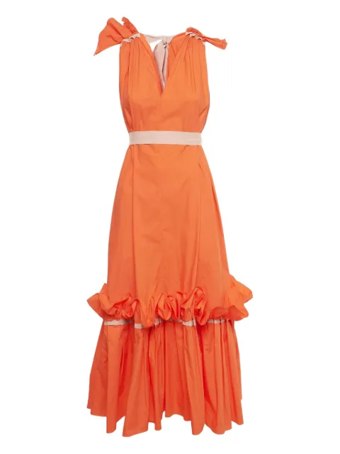 Roksanda poplin flounce maxi dress