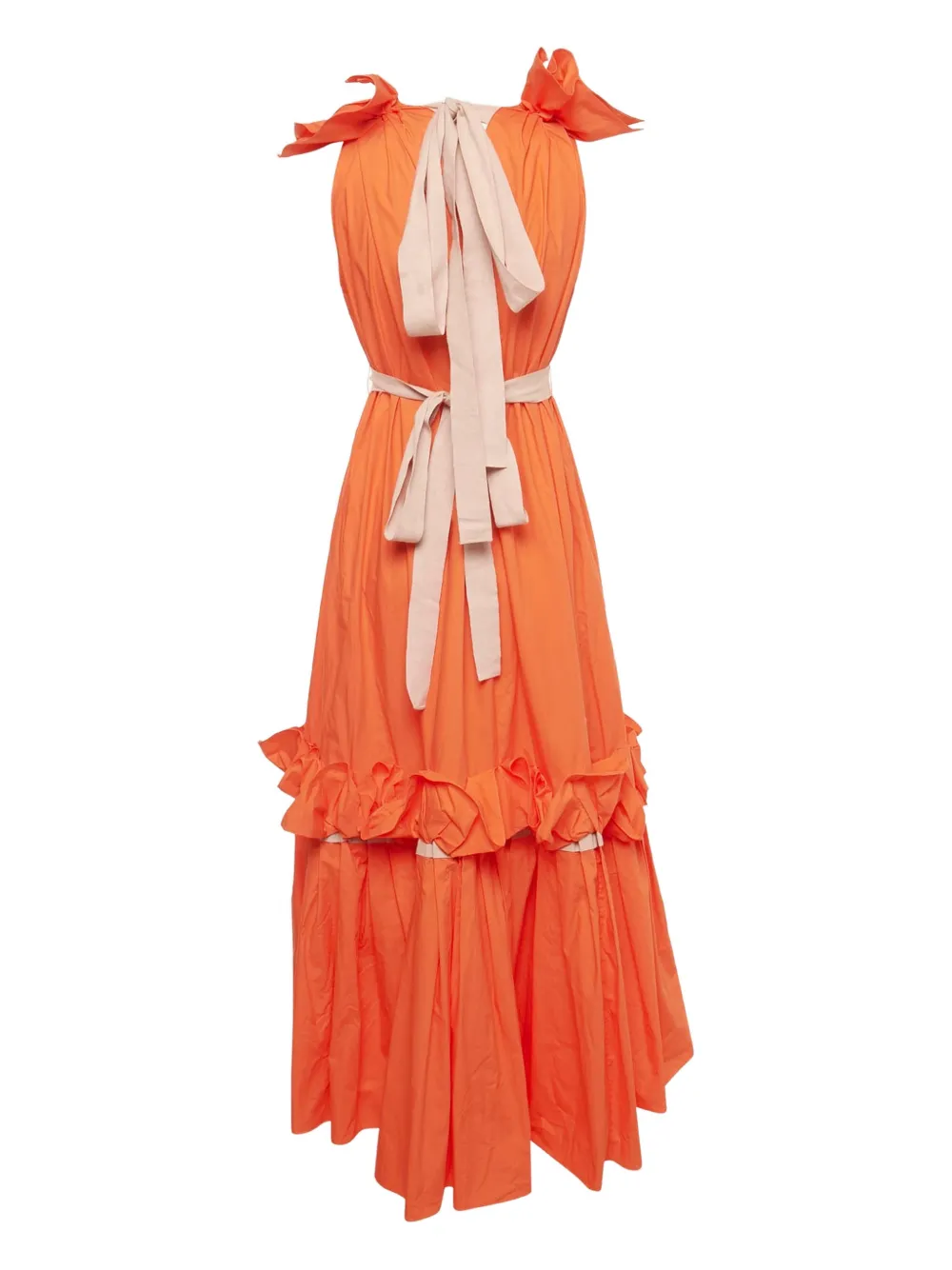 Roksanda poplin flounce maxi dress - Oranje