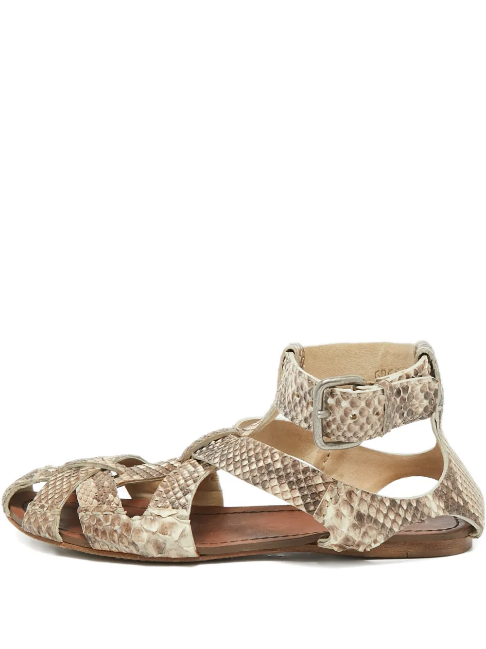 Miu Miu Pre-Owned snakeskin-effect sandals | Neutrals | Image 1