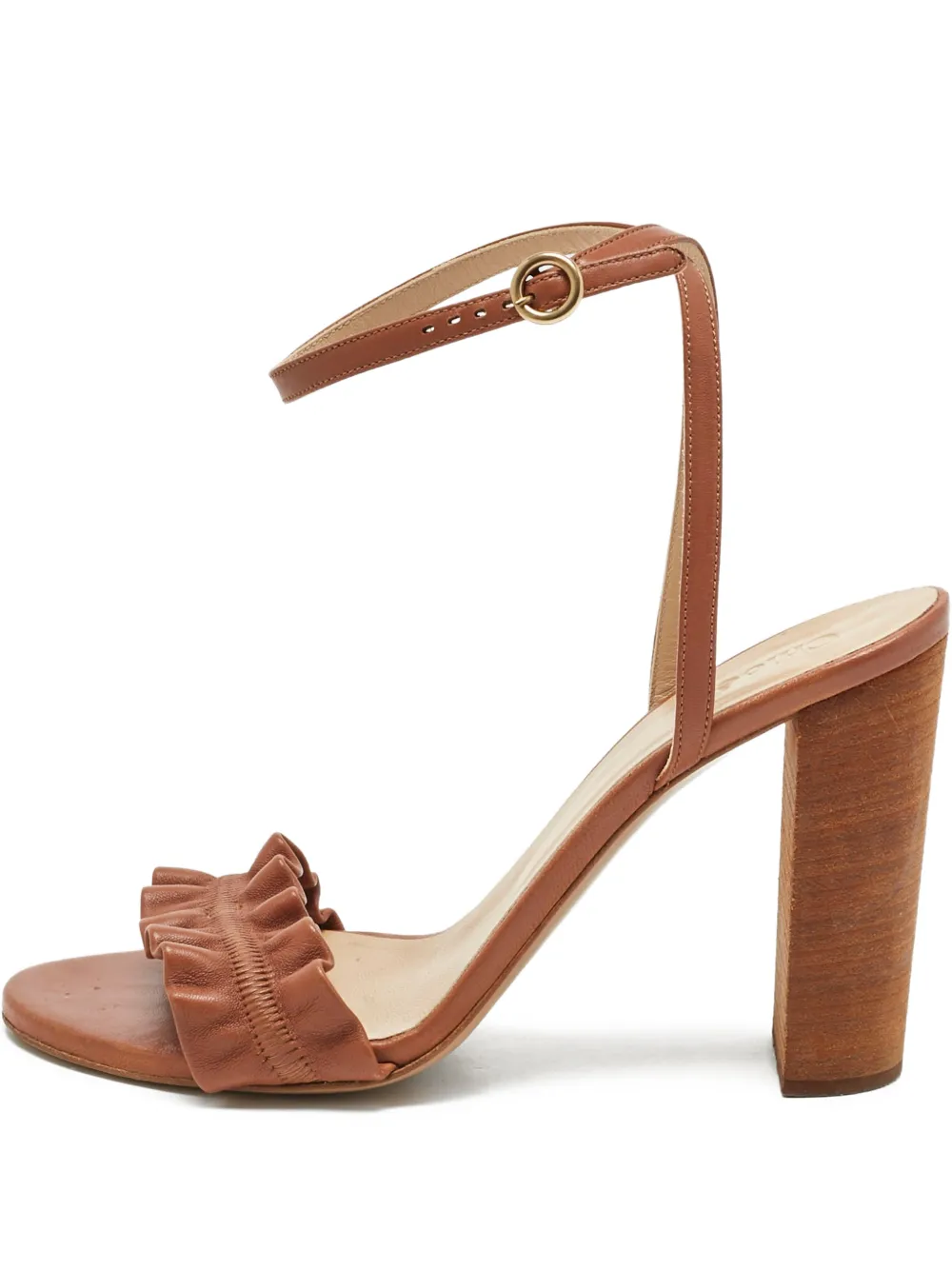 Chloé Pre-Owned ruched-embellishment sandals - Braun