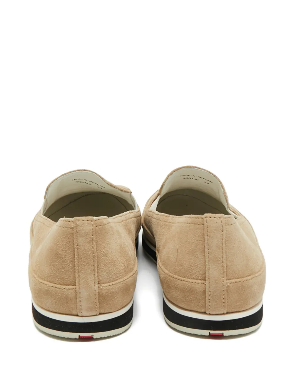 Prada Pre-Owned suede logo-plaque loafers - Beige