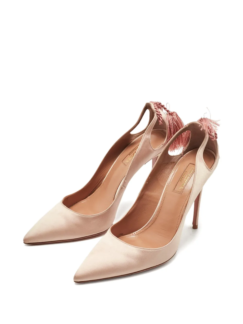 Aquazzura Forever Marilyn cut-out tassel pumps - Roze