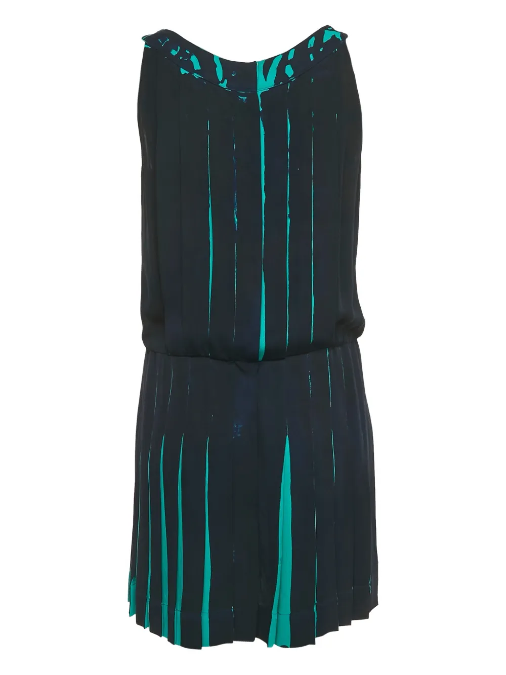 Louis Vuitton Pre-Owned pleated silk mini dress - Groen