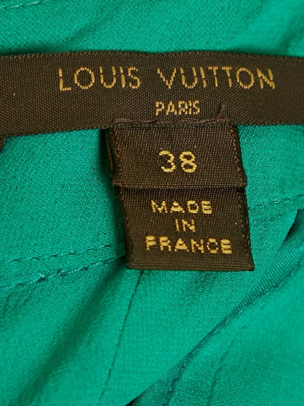 green louis vuitton dress Louis Vuitton Logo Knit Animal Print Leather Trim A-Line Dress Green Black main image 1