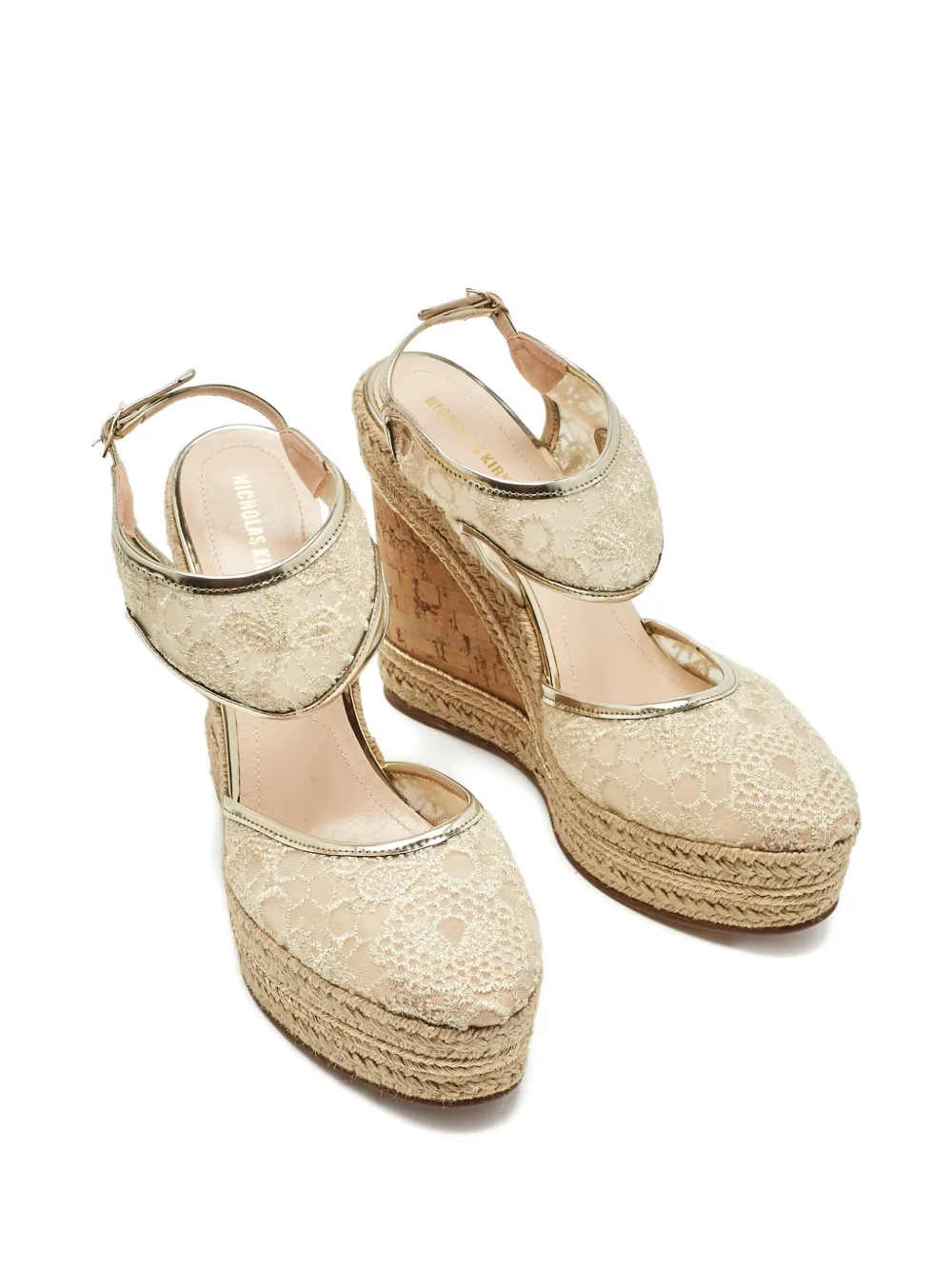 Nicholas Kirkwood lace wedge espadrilles - Beige