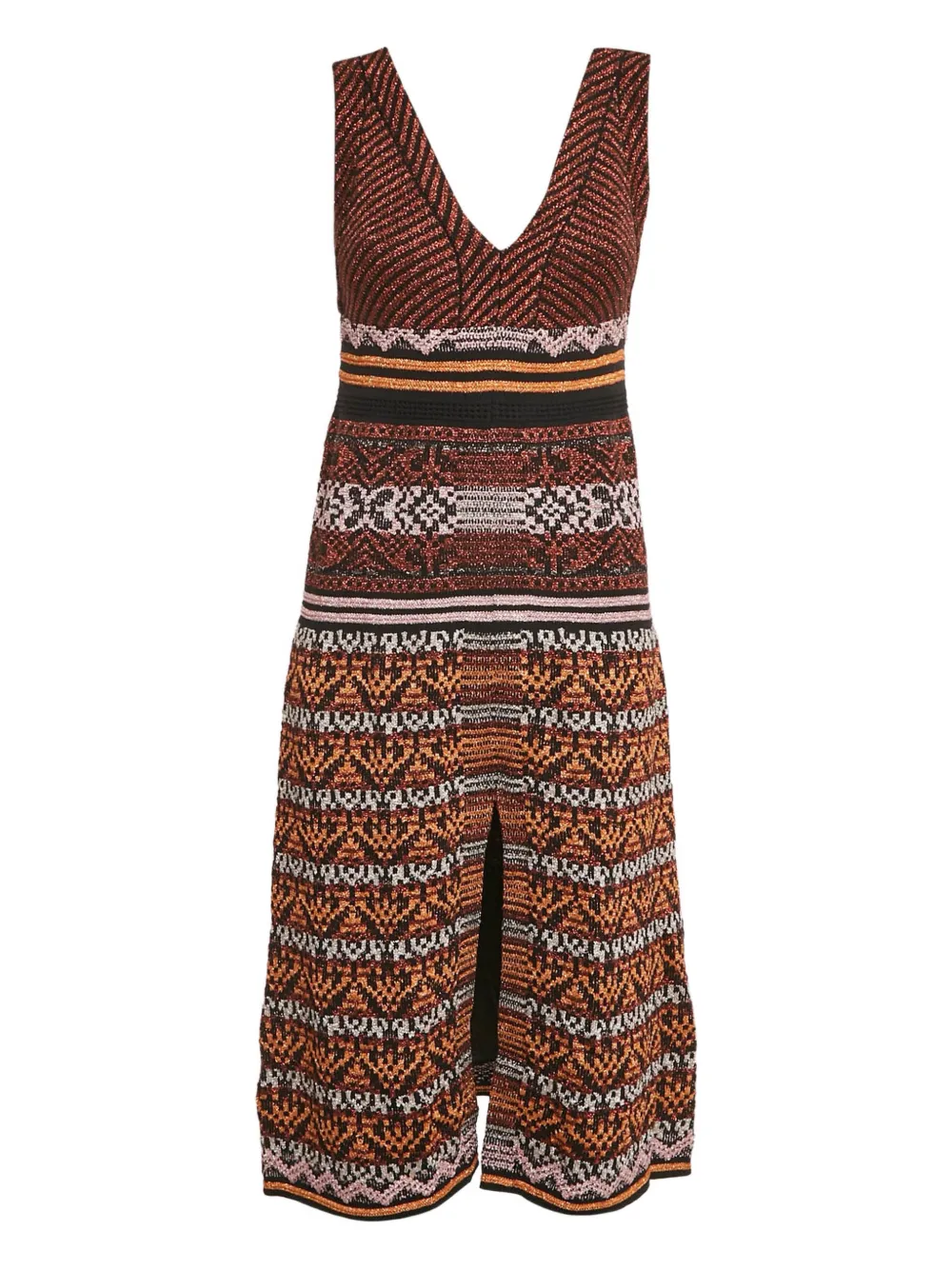 Missoni Pre-Owned V-neck sleeveless midi dress - Arancione