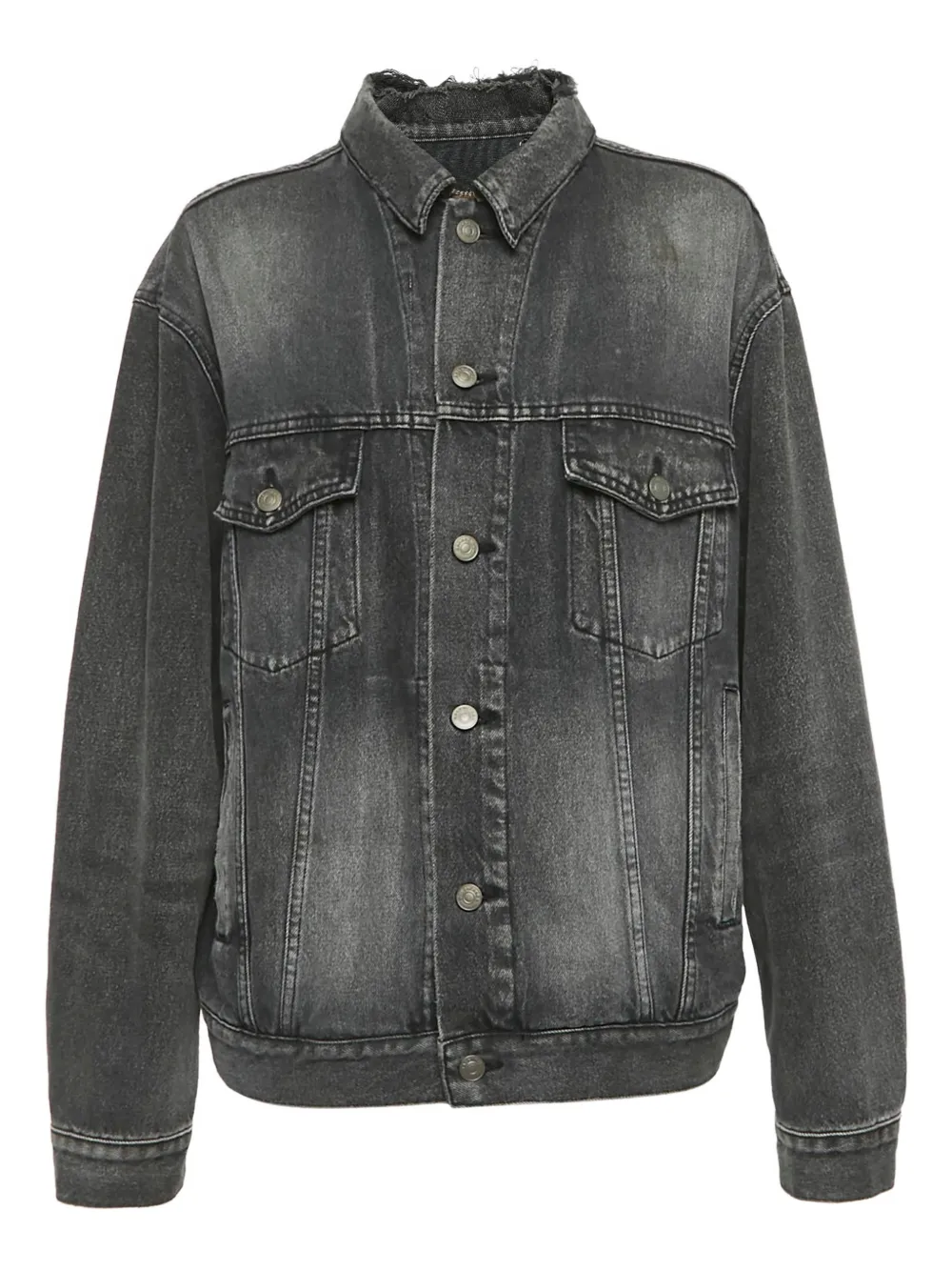 Balenciaga Pre-Owned logo-detail denim jacket - Grigio