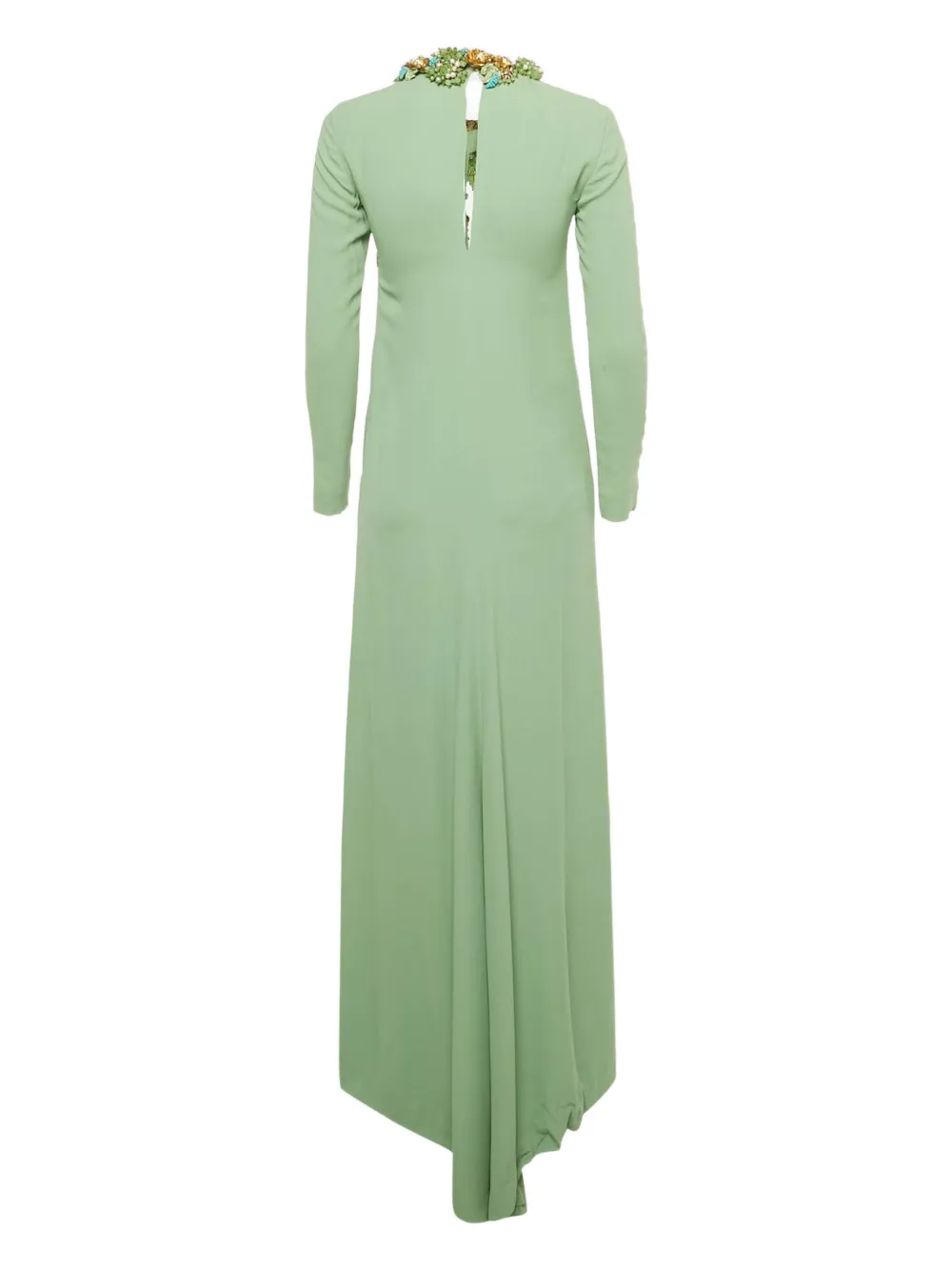 Gucci Pre-Owned embellished-neckline dress - Groen