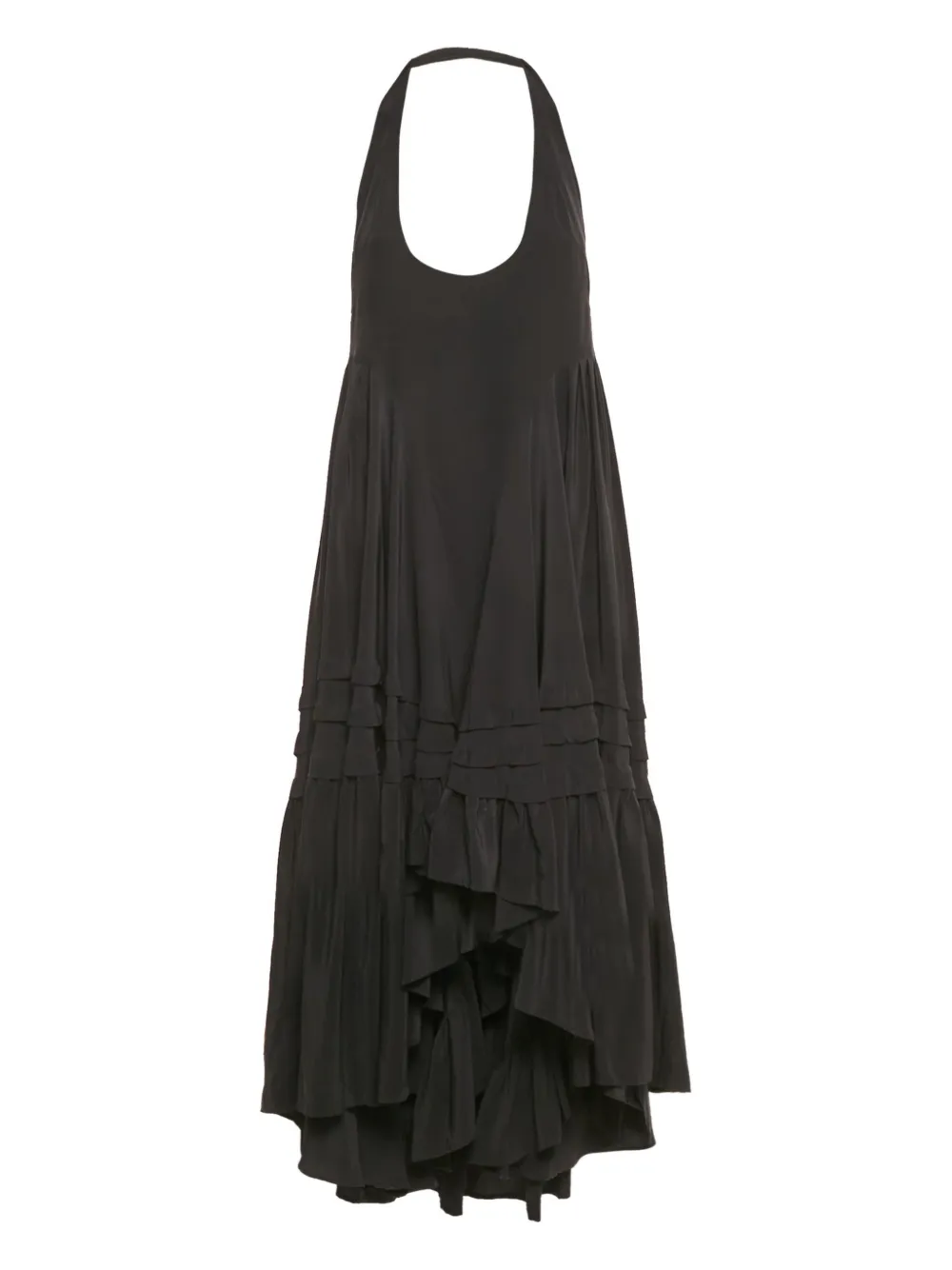 Balenciaga Pre-Owned halter asymmetric silk dress - Nero