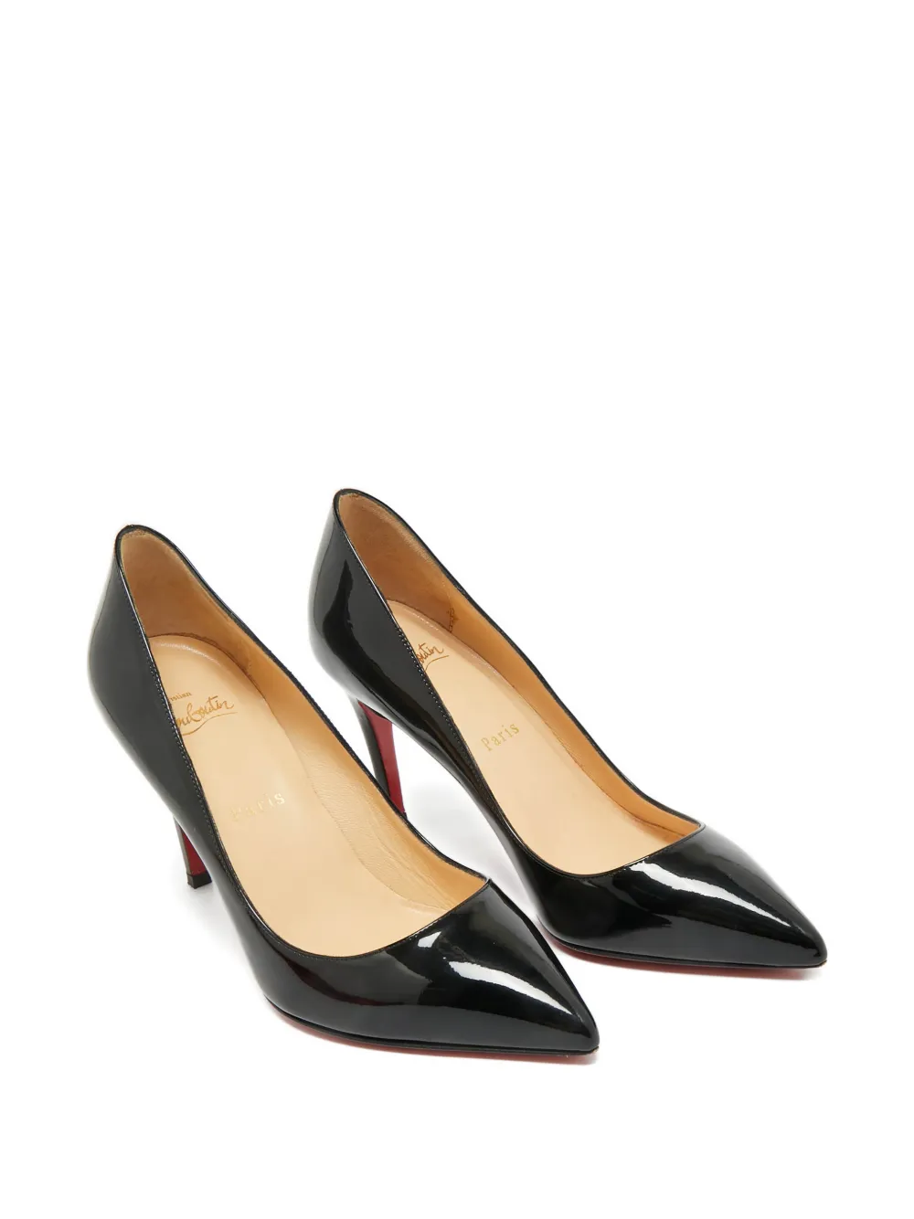 Christian Louboutin Pre-Owned Pigalle pointed-toe patent leather pumps - Zwart