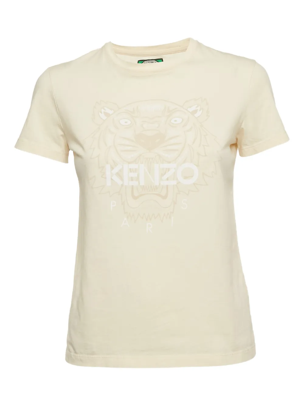 Kenzo Pre-Owned tiger-motif cotton T-shirt - Toni neutri