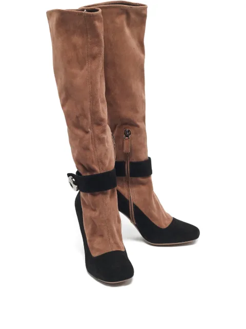 Prada Pre-Owned block-heel suede boots