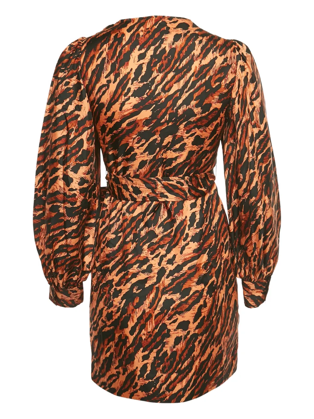 SANDRO silk animal-print mini dress - Oranje