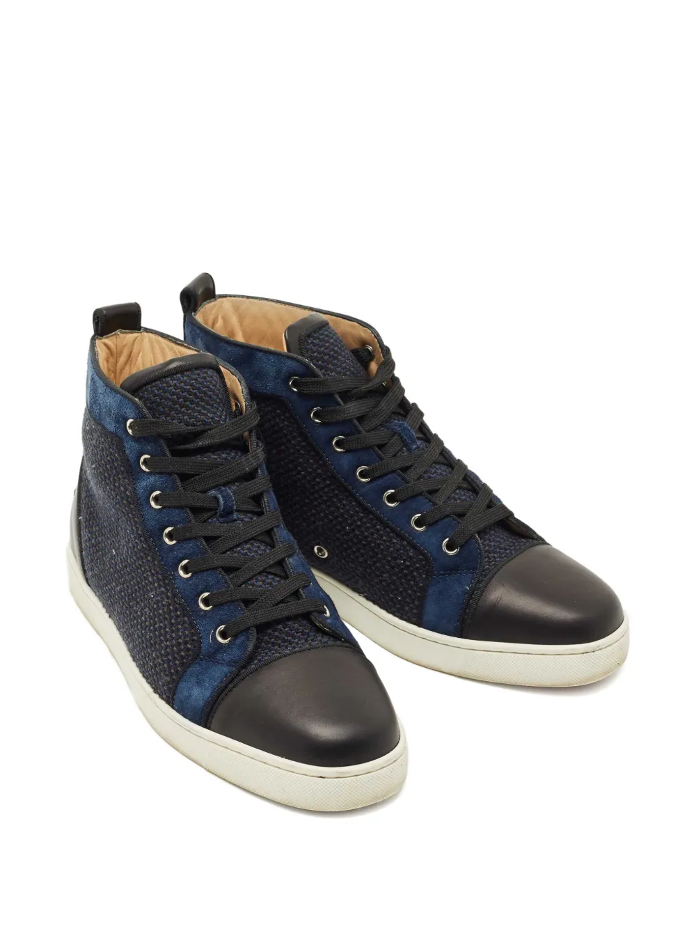 Pre-owned Christian Louboutin Louis Lace-up Sneakers In Black