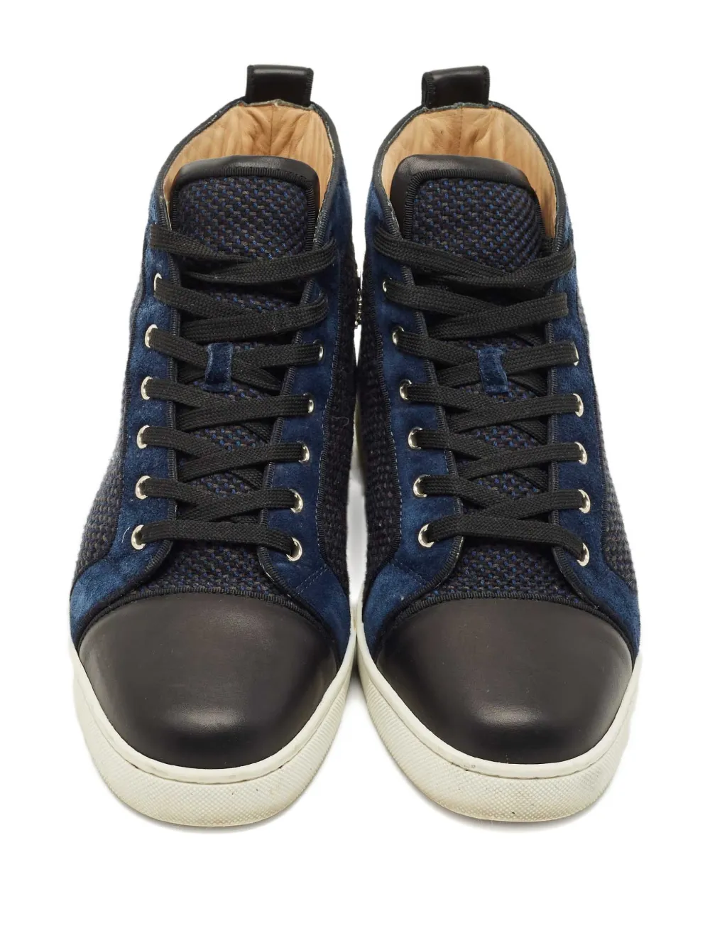 Pre-owned Christian Louboutin Louis Lace-up Sneakers In Black