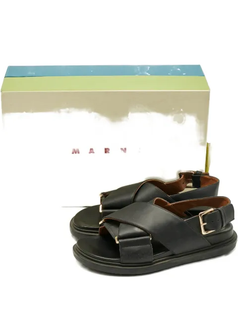 Marni Pre-Owned Fussbett leather flat sandals